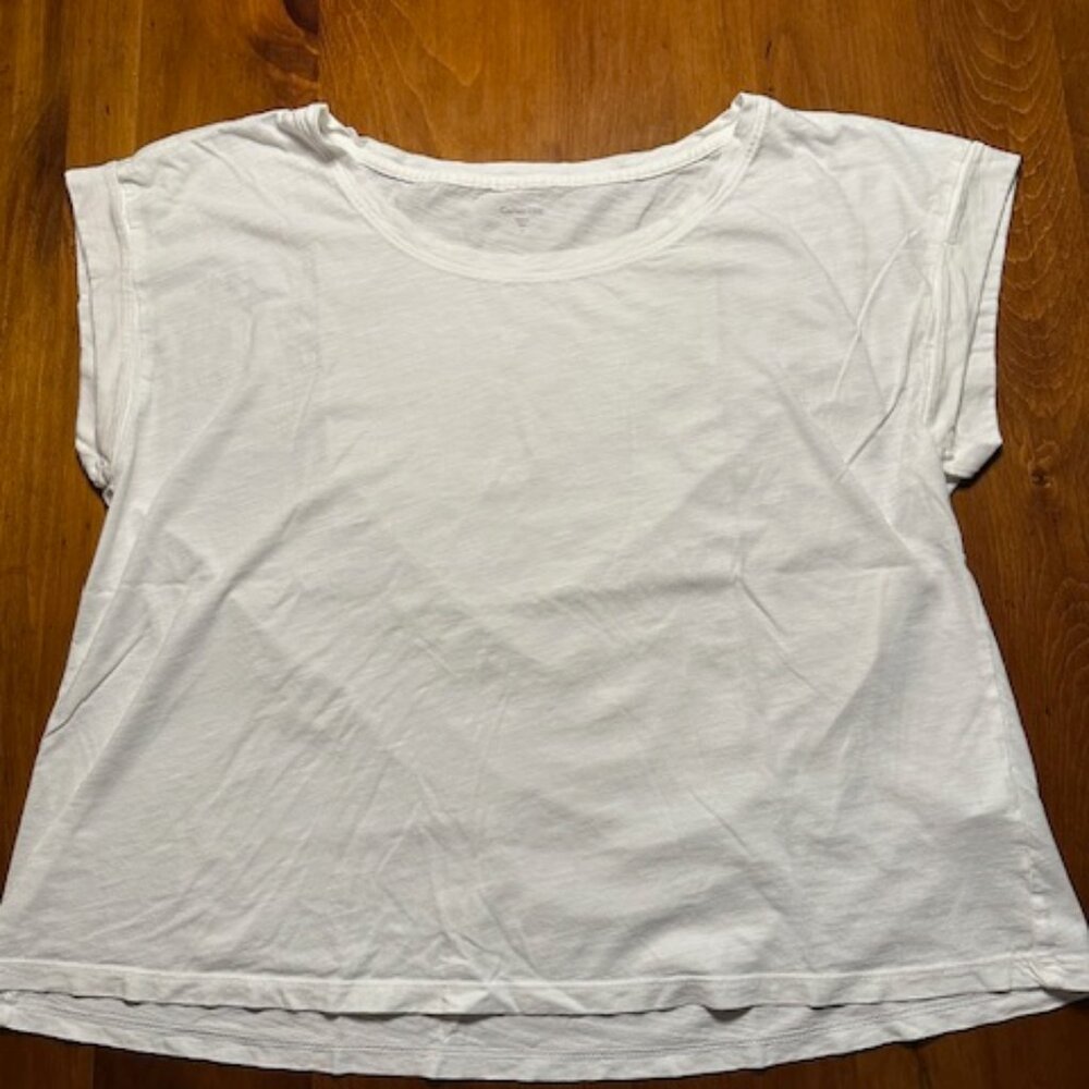 Garnet Hill Weekender Cropped Boxy Tee - Size Large